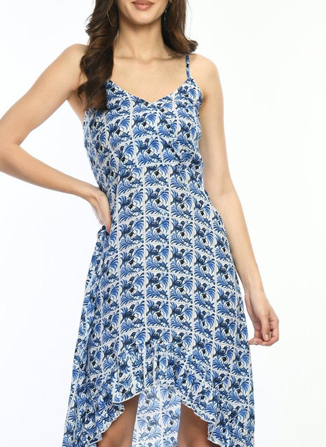 Pretilly Floral Printed A-Line Midi Dress for Women - Image 2