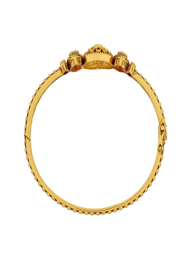 KUSHAL'S Fashion Jewellery Ruby Gold Polished Copper Antique Locking System Kada, Best for Bridesmaid & Special Occasion- 454329 - Image 4