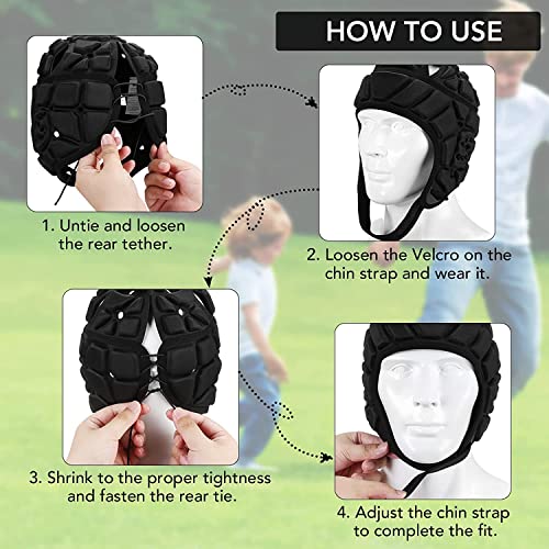 Ndola Mens Sport Goalkeeper Adjustable Soccer Goalie Helmet Head Protector Support Pack - 1 - Image 4