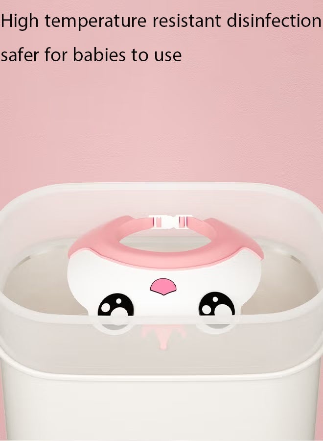 Berma Baby Baby Kids Shower Cap Shampoo Bath Bathing Hat Silicone Adjustable Washing Hair Shower Bathing Protection Shower Cap for Toddler, Baby, Kid, Children (Pink) - Image 3