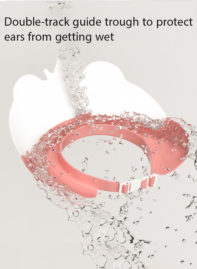 Berma Baby Baby Kids Shower Cap Shampoo Bath Bathing Hat Silicone Adjustable Washing Hair Shower Bathing Protection Shower Cap for Toddler, Baby, Kid, Children (Pink) - Image 4