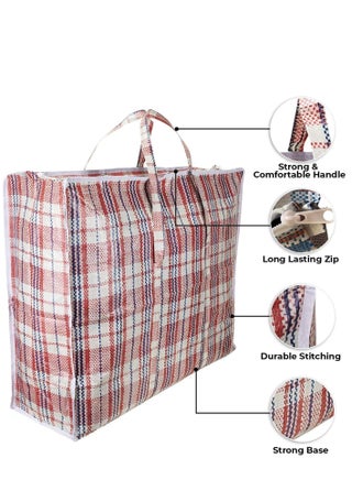 Pack of 4 Strong Storage Laundry Bags – Big Moving/Shopping Bags with Zipper & Handles - Reusable Storage Zip Bag, Medium Size Heavy Duty Nylon Organizer Bags for Quilts Blankets Pillows Cloths - view 4