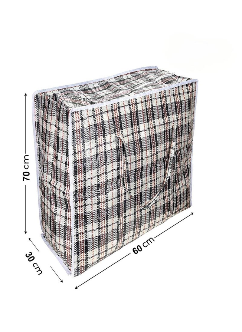 DUNISO Pack of 4 Strong Storage Laundry Bags – Big Moving/Shopping Bags with Zipper & Handles - Reusable Storage Zip Bag, Medium Size Heavy Duty Nylon Organizer Bags for Quilts Blankets Pillows Cloths  - Image 2