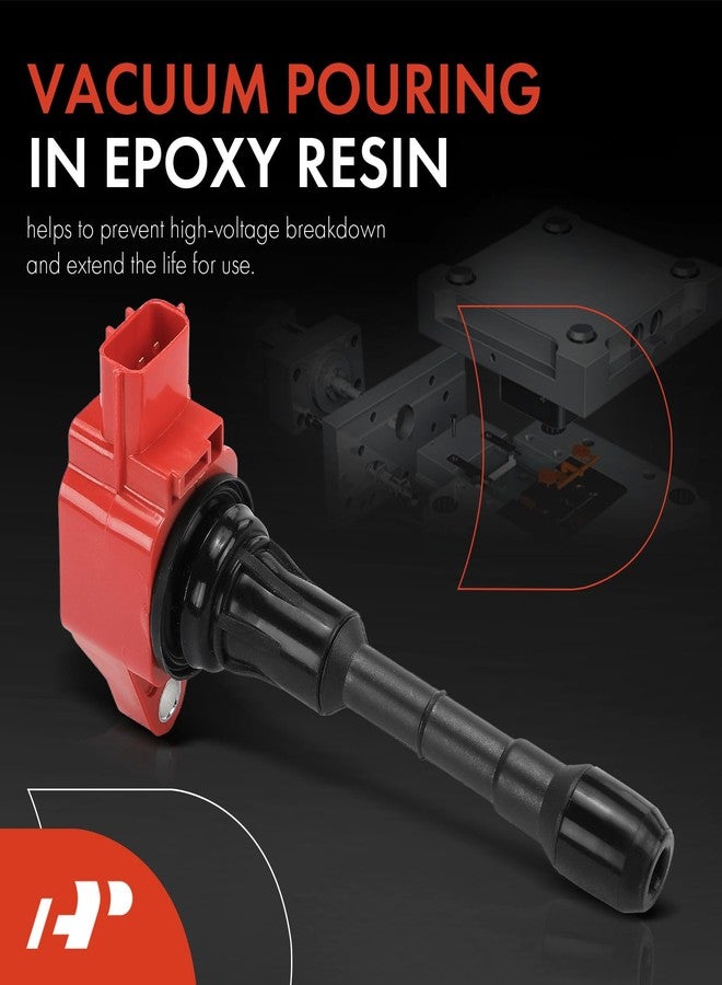 أ-بريميوم مجموعة ملفات إشعال محرك A-Premium (حمراء) متوافقة مع نيسان ألتيما 2007-2018، مورانو 2009-2023، باثفايندر، ماكسيما، كويست، وإنفينيتي QX60، Q50، G25، G35، M35h، Q70، JX35، FX35، EX35، طقم من 6 قطع - Image 3