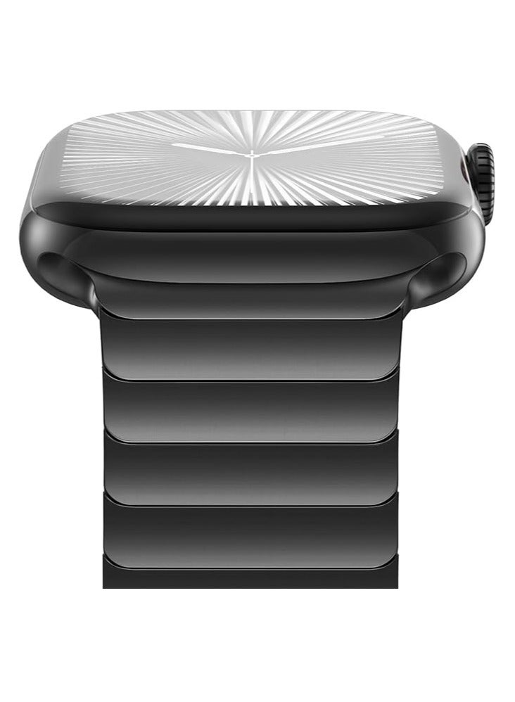 إلترازون Stainless Steel Strap for iWatch 49mm 46mm 45mm 44mm 42mm – Black Replacement Band for Apple Watch Ultra 3 | Ultra 2 | Ultra | Series 10 9 8 7 SE 6 5 4 3 2 1 – Sleek, Durable  Adjustable - Image 2