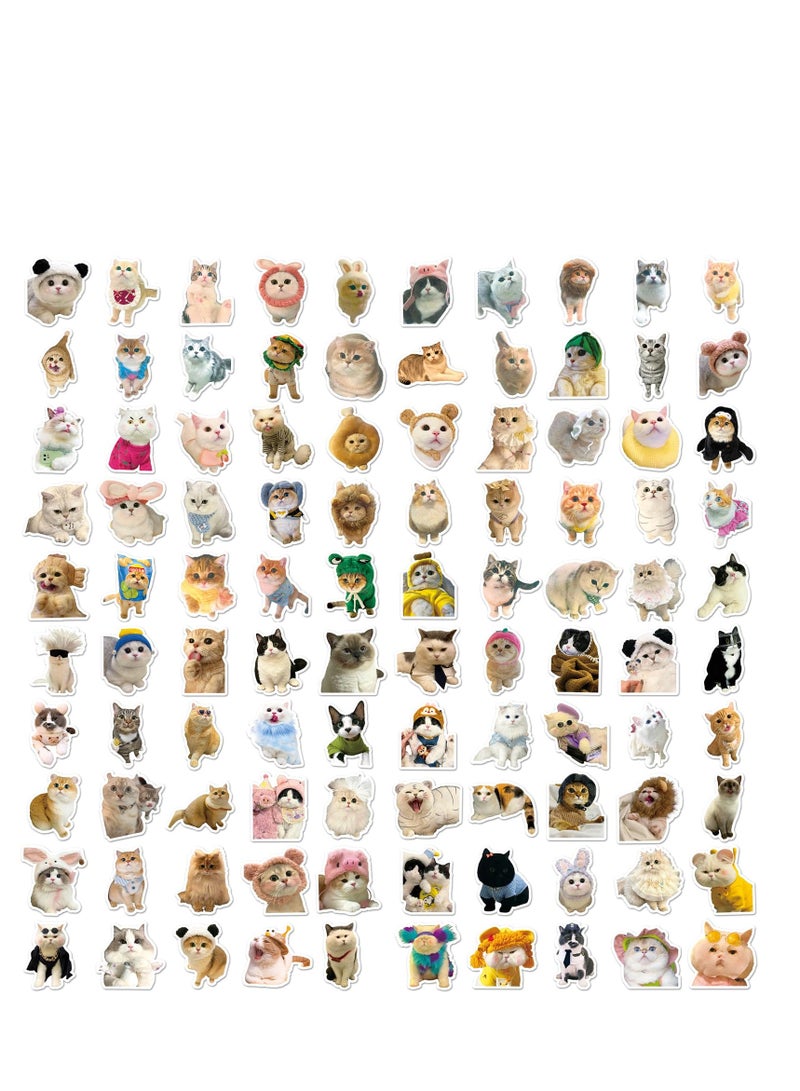 Cute Cat Stickers Set of 100, Waterproof and Aesthetic Animal Stickers for Water Bottles, Laptops, Skateboards, Phones, Gifts and More - Image 5