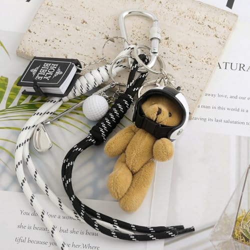 Disengor Teddy Bear Bag Charm - Cute Purse Charms for Handbags - Y2K Rope Keychain for Backpacks Wallets Car Key Accessories(bear) - Image 5