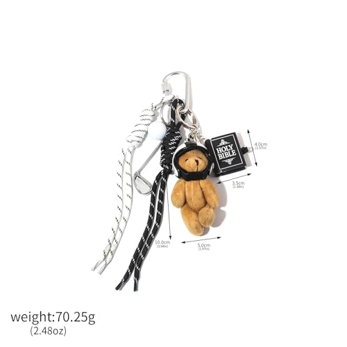 Disengor Teddy Bear Bag Charm - Cute Purse Charms for Handbags - Y2K Rope Keychain for Backpacks Wallets Car Key Accessories(bear) - Image 2