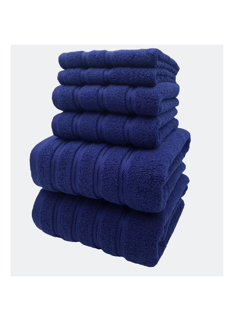 Luxury Bath Towel Set100% Cotton High Water Absorption Thickened Soft and Durable Hotel Bathroom Towels Sports Beach Spa Daily Household Size 2 (70 * 140cm) 2 (35 * 75cm) 2 (34 * 34cm) (Navy blue) - pzsku/ZD89C4729A47CB7F684A6Z/45/_/1731046569/35b6ba43-927d-4b24-85fc-b2f29845418d