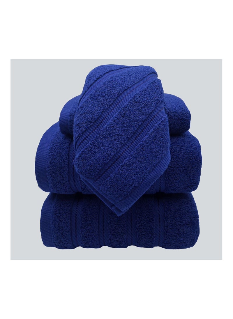 Luxury Bath Towel Set100% Cotton High Water Absorption Thickened Soft and Durable Hotel Bathroom Towels Sports Beach Spa Daily Household Size 2 (70 * 140cm) 2 (35 * 75cm) 2 (34 * 34cm) (Navy blue) - pzsku/ZD89C4729A47CB7F684A6Z/45/_/1731046593/76edc54e-bbbb-415d-83e2-deec68bf3347