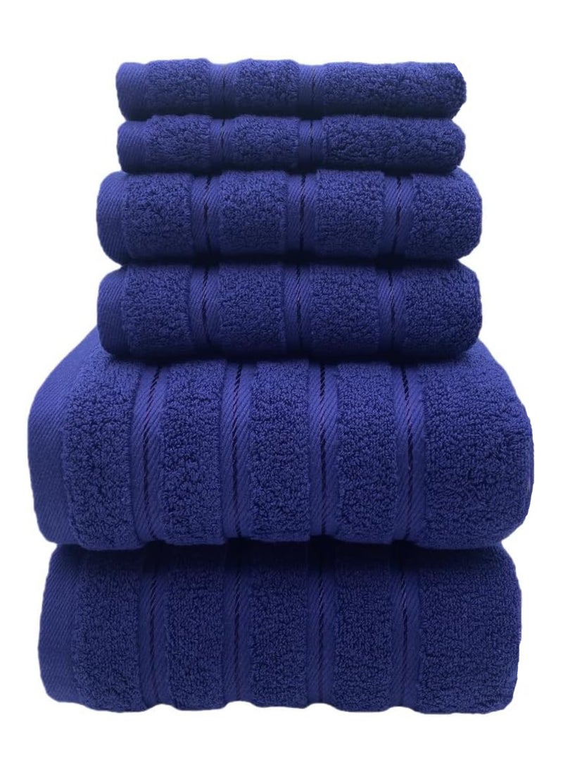 Luxury Bath Towel Set100% Cotton High Water Absorption Thickened Soft and Durable Hotel Bathroom Towels Sports Beach Spa Daily Household Size 2 (70 * 140cm) 2 (35 * 75cm) 2 (34 * 34cm) (Navy blue) - pzsku/ZD89C4729A47CB7F684A6Z/45/_/1731046669/2d4723b6-8701-46e6-9562-97670bec759d