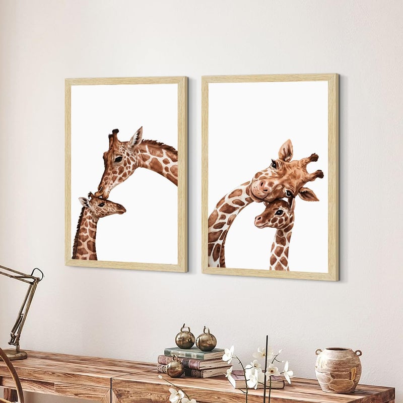 ArtX لوحات جدارية لغرفة الأطفال، إطار جمل، عناصر ديكور، حجم 12x18 بوصة (A3+)، متعدد الألوان، خشب صناعي، مجموعة من 2 - Image 3