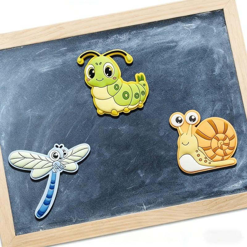 10pcs Cartoon Insect Dishwasher Magnets 2D Flat Cute Bug Set Dragonfly Bee Butterfly Durable PVC Easy Install Clean No Residue For Dishwasher Door Fridge Whiteboard Car Metal Surfaces Fun Home School Party Decor Gift Cartoon Cute Insect Themed Magnetic Stickers - Image 2