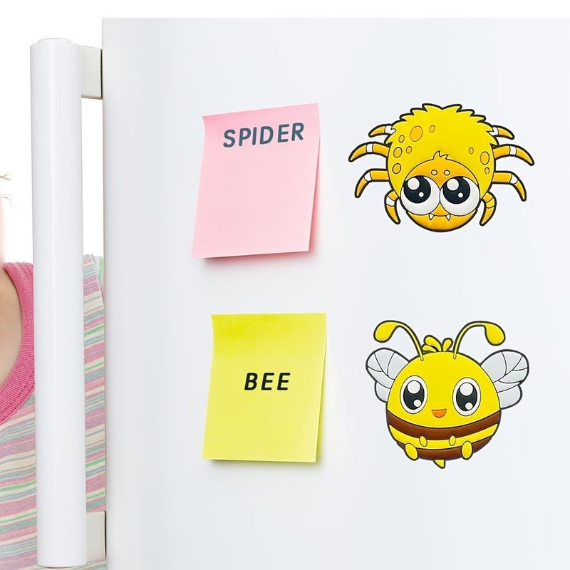 10pcs Cartoon Insect Dishwasher Magnets 2D Flat Cute Bug Set Dragonfly Bee Butterfly Durable PVC Easy Install Clean No Residue For Dishwasher Door Fridge Whiteboard Car Metal Surfaces Fun Home School Party Decor Gift Cartoon Cute Insect Themed Magnetic Stickers - Image 5