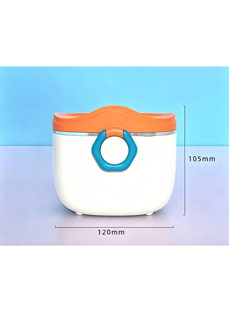 Baby Milk Powder Container with Spoon and Leveler, Orange, 400ml - Image 1