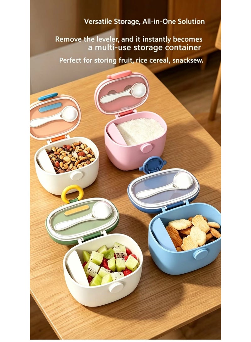 Baby Milk Powder Container with Spoon and Leveler, Orange, 400ml - Image 2