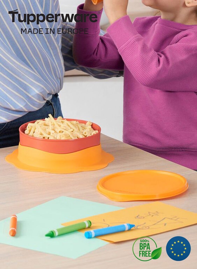 توبروير طبق للأطفال بقاعدة سيليكون لعدم الإنزلاق 500مل من تابروير - برتقالي - Image 3