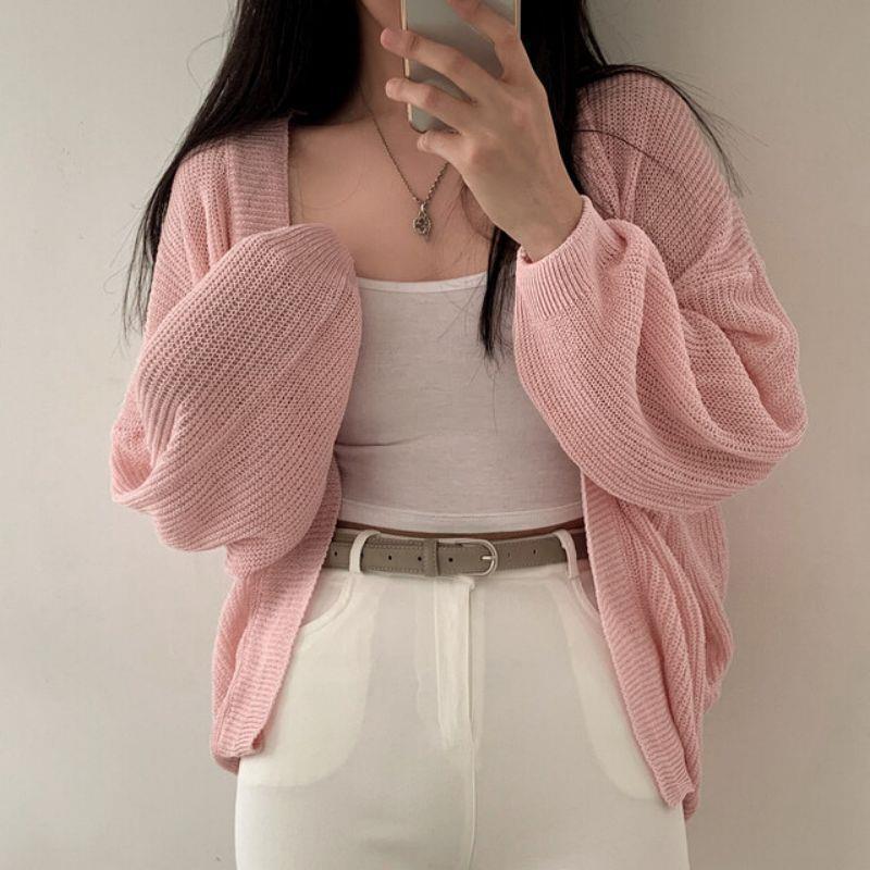 Korean Chic Lightweight Summer Cardigan Black  - Image 3