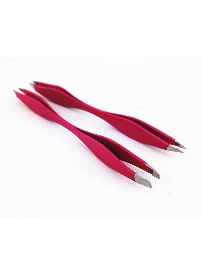 Yueton 2Pcs Double End Precision Pointed And Slant Tip Tweezers Set For Eyebrow And Ingrown Hair - Image 3