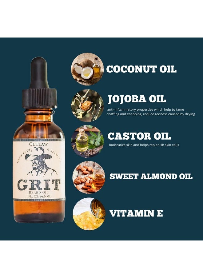 GRIT Outlaw Premium Beard Oil (1 Fl Oz) | Coconut Oil, Vitamin E | Beard Oil For Grooming | Hydrating Conditioning Oils | Softens Brittle & Dry Facial Hair |  - Image 3