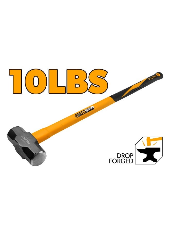 TOLSEN مطرقة تولسن 10 رطل – رأس من الصلب الكربوني المطروق بوزن 4.5 كجم – مقبض من الألياف الزجاجية بطول 900 مم – 25047 - Image 2