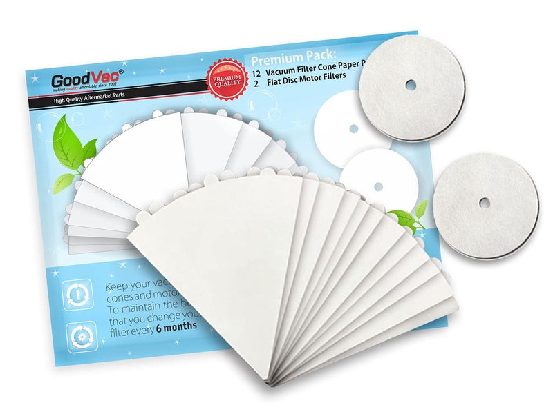 GOODVAC Replacement Filter Cones Compatible with Filter Queen 12 Prefilters 2 Motor Disc Filters Premium Pack (1) - Image 5