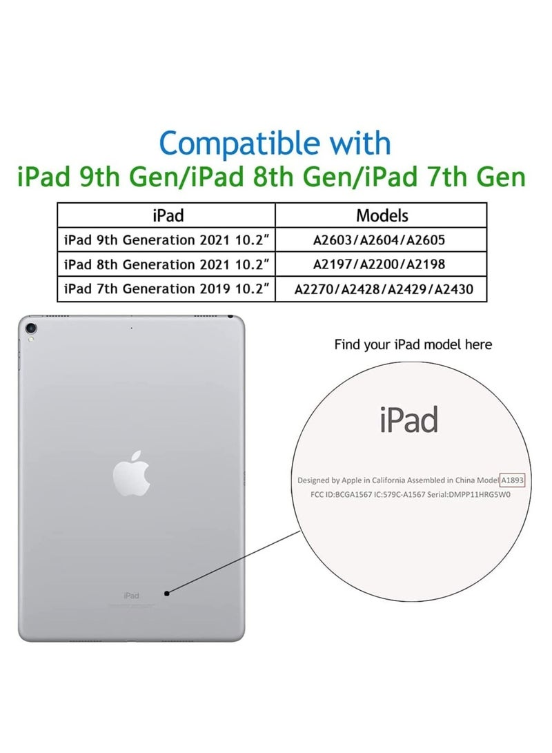 ELTRAZONE Soft TPU Cover with Trifold Stand and Pencil Holder For iPad 9th Generation 2021/8th Generation 2020/7th Generation 2019 10.2in (Blue Grey) - Image 3