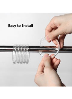 SYOSI 24Pcs Clear Shower Curtain Hooks, Plastic O-Ring Hangers for Bathroom Liners & Window Rods, Durable Round Rings  - Image 4