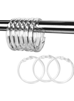 SYOSI 24Pcs Clear Shower Curtain Hooks, Plastic O-Ring Hangers for Bathroom Liners & Window Rods, Durable Round Rings  - Image 1