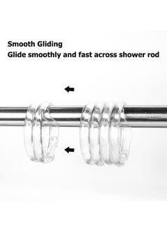 SYOSI 24Pcs Clear Shower Curtain Hooks, Plastic O-Ring Hangers for Bathroom Liners & Window Rods, Durable Round Rings  - Image 3