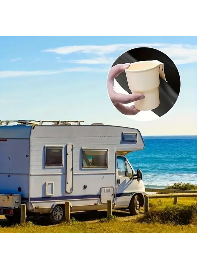 Black Versatile RV Car Cup Holder Secure Phone Drink Trash Storage Accessory - Image 3