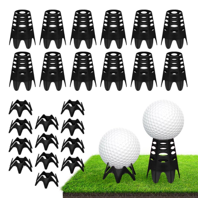 Rolitwils Golf Simulator tees, 24Pcs Plastic Golf Mat Tees for Home, Outdoor or Indoor Golf Tees for Training, Practice Golf tees for Winter Turf and Driving Range, Pack of 12 Tall & 12 Small - Image 1