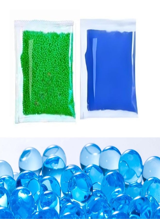COOLCOLD Gel Blaster Refill Ammo – 20,000 Rounds of 7-8mm Non-Toxic Water Beads for Toy Guns – Safe for Adults 15+ – Transparent Blue + Green Bullets – Pack of 2 – Also Ideal as Home Decor Vase - Image 1