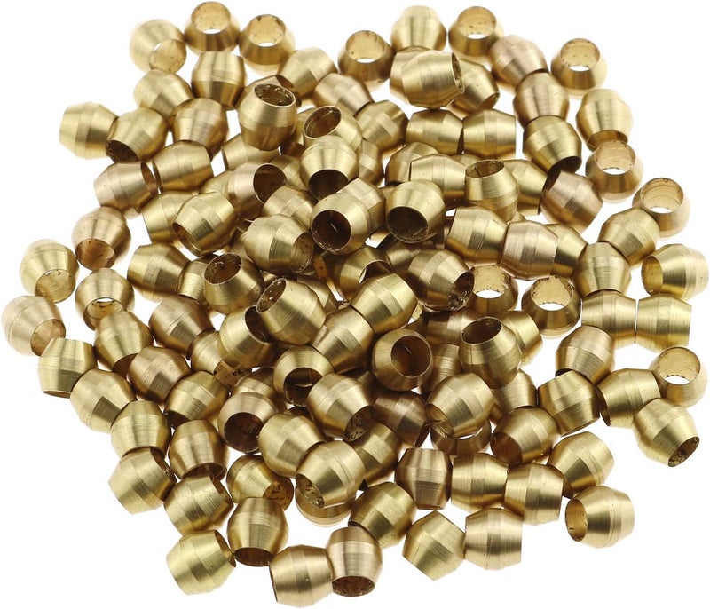 Eoutstanding Compression Ferrule Sleeve 50PCS 4mm Brass Double Taper Ferrule Pipe Tube Fittings - Image 1