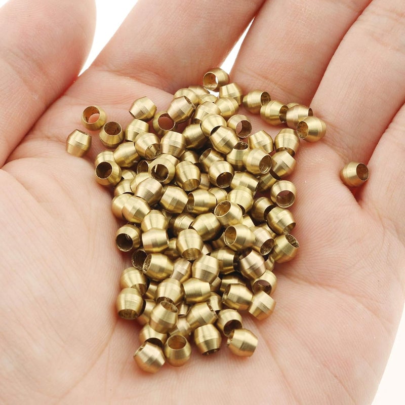 Eoutstanding Compression Ferrule Sleeve 50PCS 4mm Brass Double Taper Ferrule Pipe Tube Fittings - Image 5