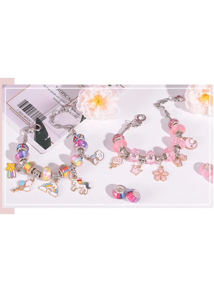 dreamons link DIY Girls Beads Jewelry Making Kit Arts Crafts Gifts Set With Portable Bracelet Organizer Box - Image 2