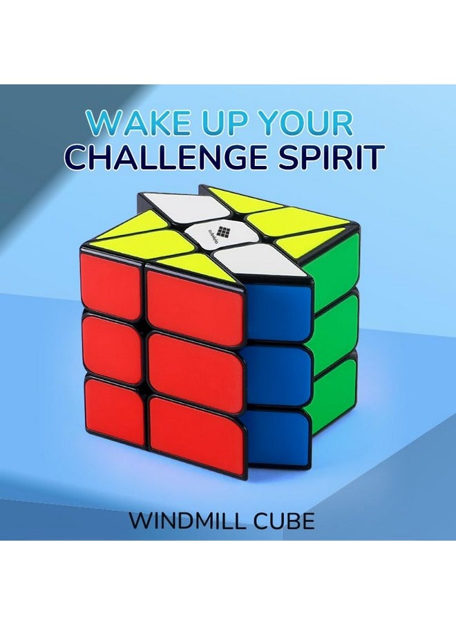 Cubelelo - Drift Windmill (Tiled) Magic Cube Puzzle | Unique Shape Mod With Premium Design, Smooth Finish Toy For Intermediate And Advanced Solvers | Suitable For Adults And Kids Ages 3 & Above - Image 1