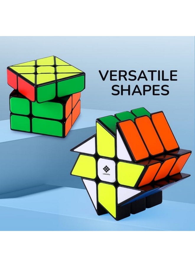 Cubelelo - Drift Windmill (Tiled) Magic Cube Puzzle | Unique Shape Mod With Premium Design, Smooth Finish Toy For Intermediate And Advanced Solvers | Suitable For Adults And Kids Ages 3 & Above - Image 1