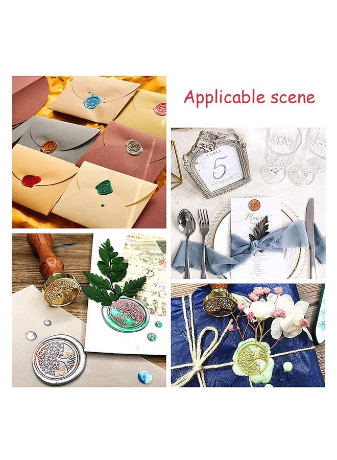 Supvox® Wax Seal Stamp Kit Gift Box Set, Wax Seal Kit, 4Pcs Sealing Wax Stamp Copper Seals + 1 Wooden Wax Seal Stamp Handle + 2 Color Sealing Wax Bar, Wax Stamp Kit for Cards Envelopes - Image 5