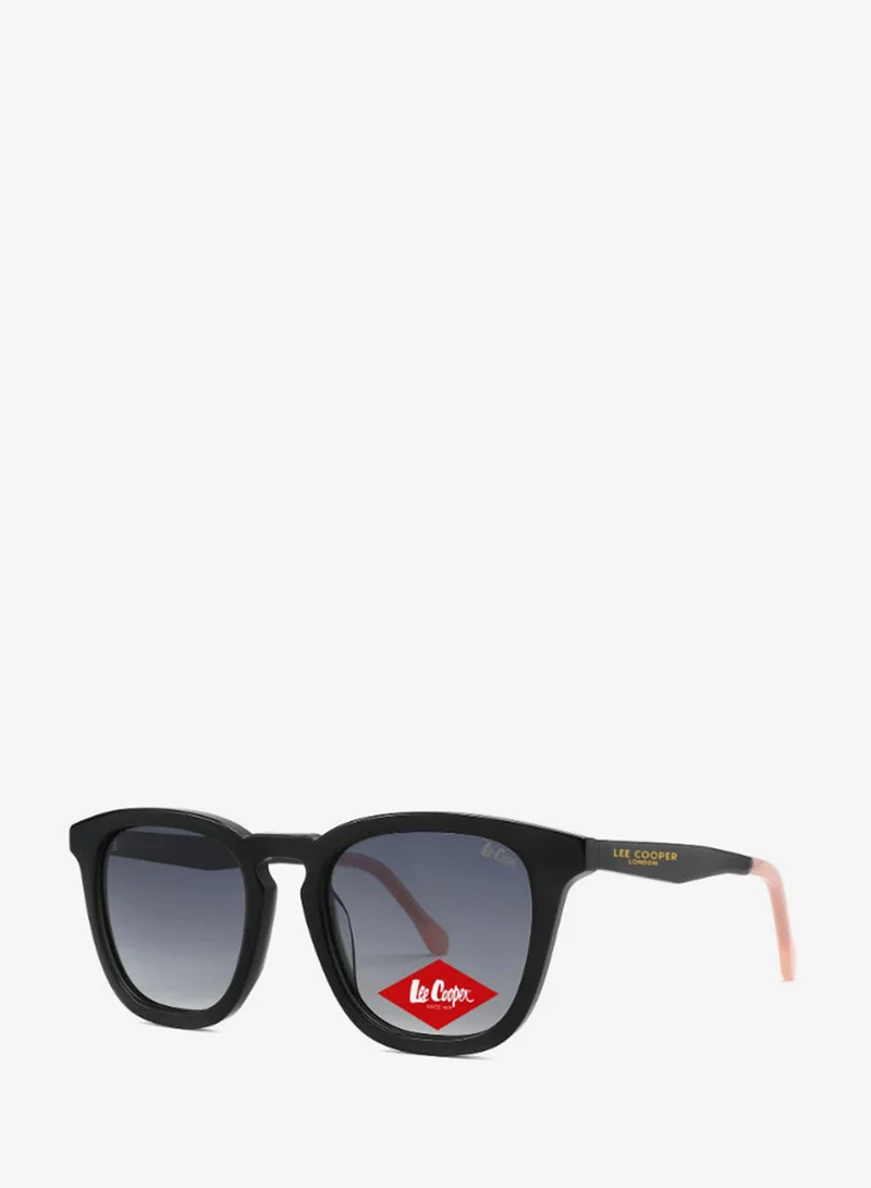 Lee Cooper Polarized Sunglasses Black Frame Grey Mirror Lens 51mm  - LCM10823C1