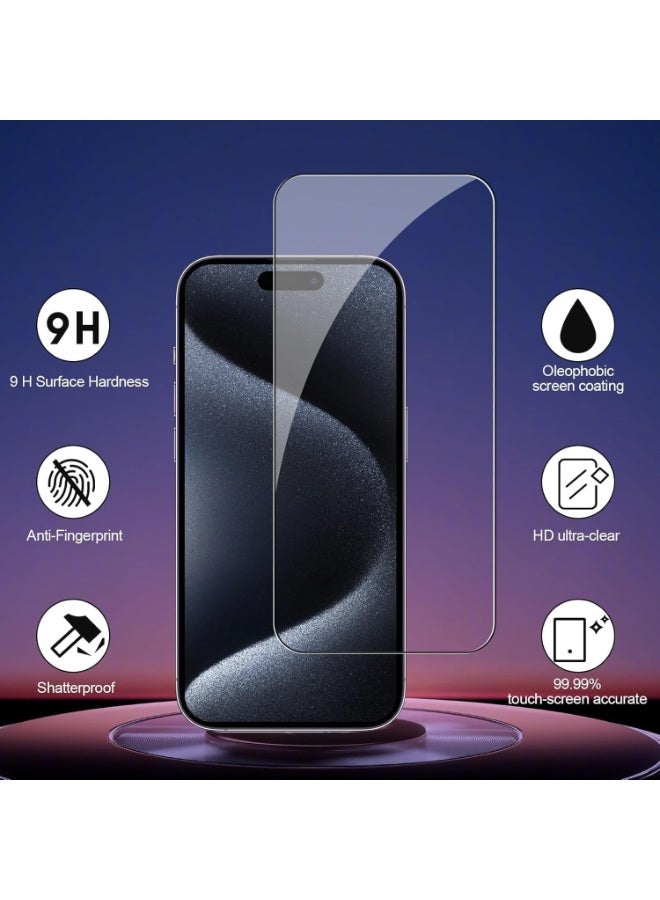 DEIN iPhone 16 Pro 3in1 Phone Accessories Bundle - Heavy duty Shockproof Clear Cover Case [MagSafe Compatible] + Tempered Glass Screen Protector + Camera Lens Protector, Anti Yellowing Magnetic Case - Image 4