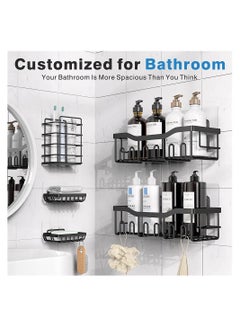 Shower Caddy 5 Pack,Adhesive Shower Organizer for Bathroom  Storage&Kitchen,No Drilling,Large Capacity,Rustproof Stainless Steel  Bathroom Organizer,Bathroom Shower Shelves for Inside Shower