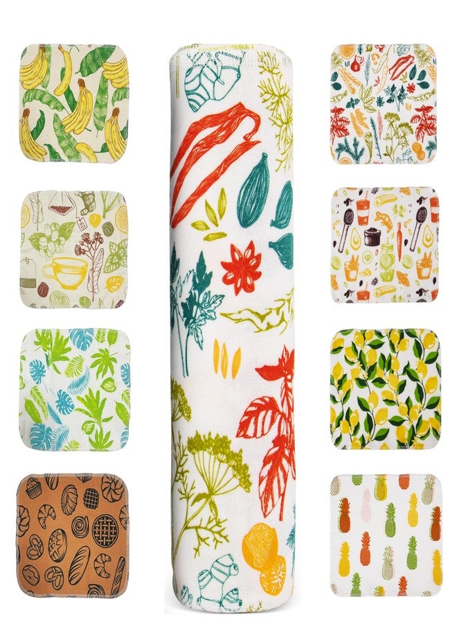 Gecocious Reusable Paper Towels Washable, Pack of 12 Paperless Kitchen Towels Roll - Surprise Prints, Super Soft Eco Friendly Cotton Cloth - Image 1