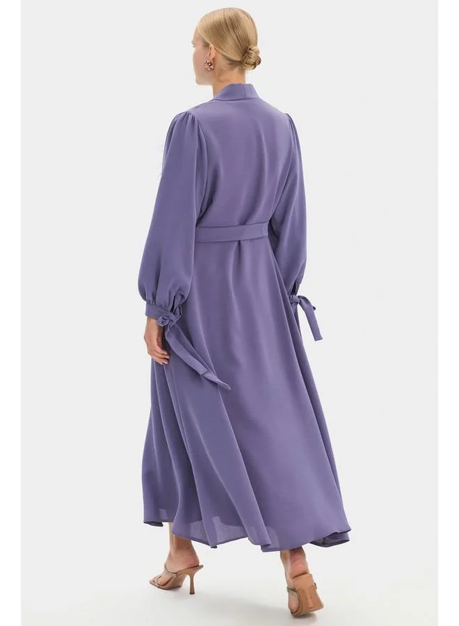 JUNE June Women Embroidered Detailed Abaya Lilac