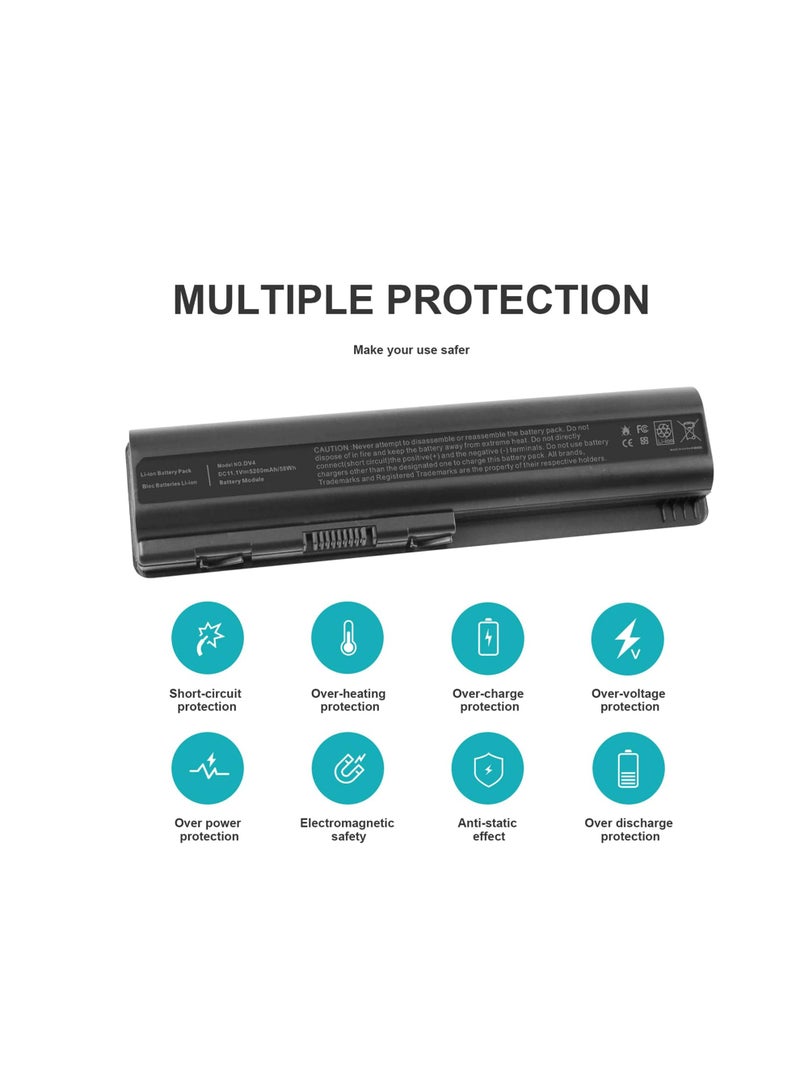 Terabyte Replacement Laptop Battery For HP Pavilion Dv4/Dv5/Dv5t/Dv6/G50/G60/G70/Hdx16 Series Black - Image 2