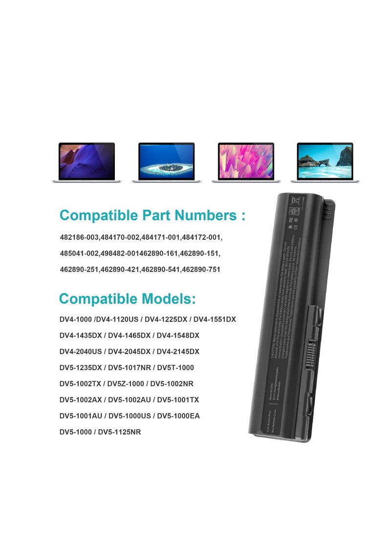 Terabyte Replacement Laptop Battery For HP Pavilion Dv4/Dv5/Dv5t/Dv6/G50/G60/G70/Hdx16 Series Black - Image 3