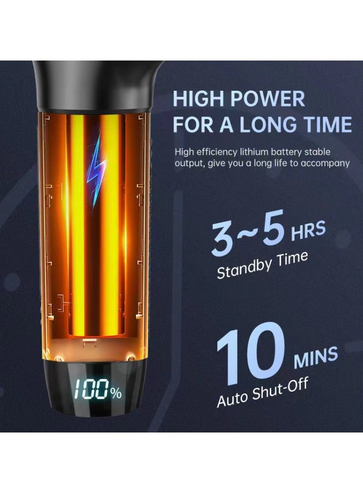 عربست مسدس تدليك كهربائي عالي التردد لتدليك الجسم بحركة تدليك كهربائية للاسترخاء لتقليل الألم - أسود - Image 5