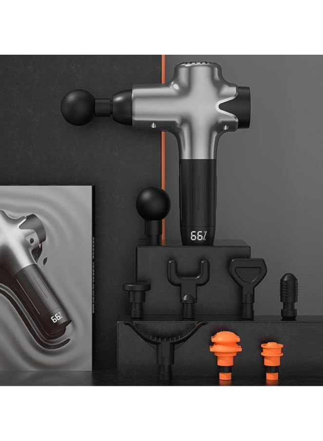 عربست مسدس تدليك كهربائي عالي التردد لتدليك الجسم بحركة تدليك كهربائية للاسترخاء لتقليل الألم - أسود - Image 3