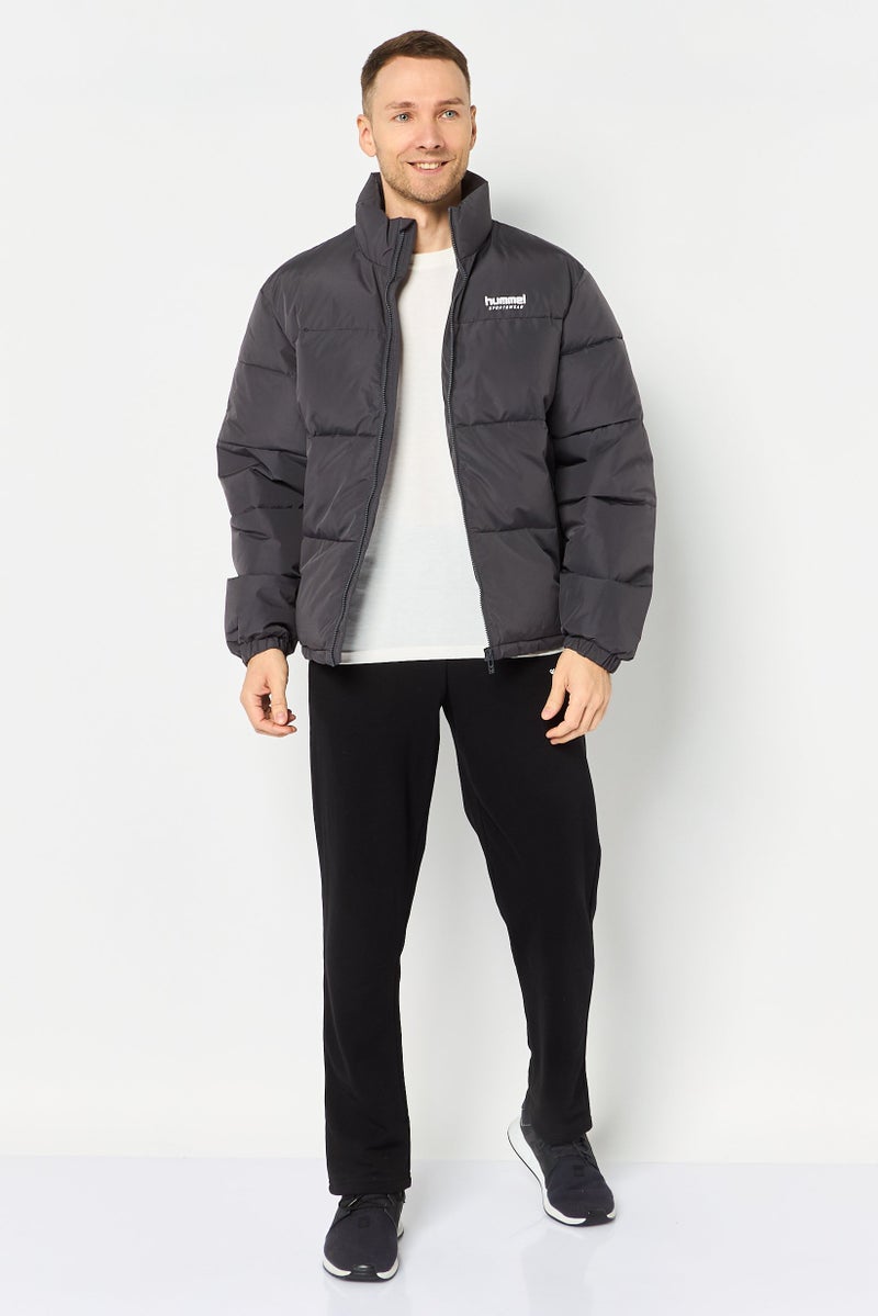 Hummel Men Sportswear Fit Long Sleeve Outdoor Bomber Jacket, Grey - Image 2