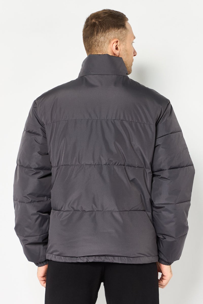 Hummel Men Sportswear Fit Long Sleeve Outdoor Bomber Jacket, Grey - Image 4